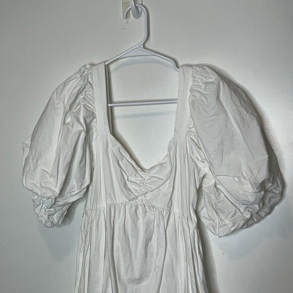 SHOWPO White Puff Sleeve Mini Dress Women Size 8 - Picture 3 of 9
